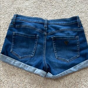 Guess Blue Jean Shorts with Cuffed Hem and Stretch
